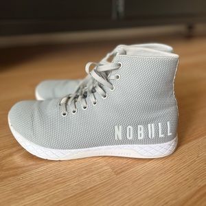 NOBULL HIGH-TOP ARCTIC GREY TRAINER. Women’s size 9.5. Men’s size 8.
